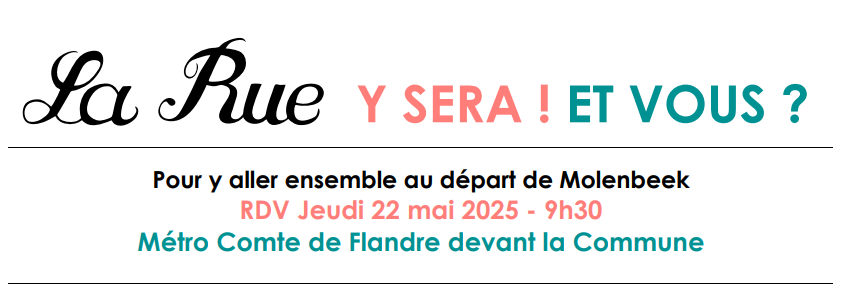 Manifestation du secteur non marchand le 22 mai : proposition d&rsquo;un point de RDV pour les Molenbeekois pour s&rsquo;y rendre ensemble